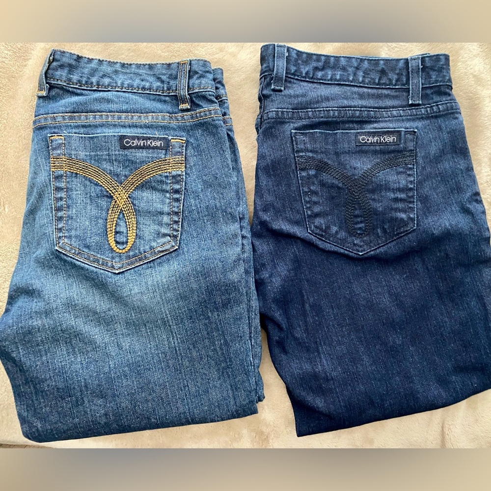 Two Pair Calvin Klein Jean Capris Sz 10